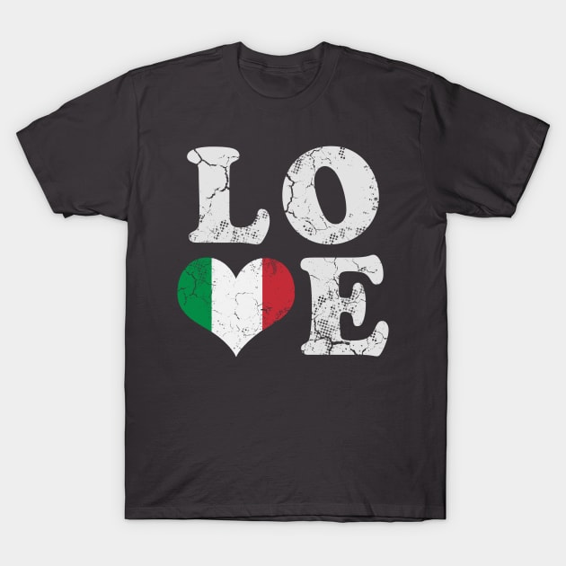 Love Italy Flag  Italia Italian Heritage Family T-Shirt by E